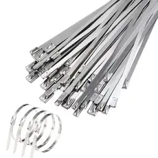 KIT 100 ABRAÇADEIRAS INOX METAL METALICA ZIP TIE 4,6MMX300MM