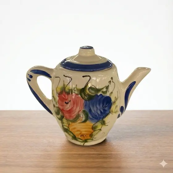 chaleira bule para chá e café de cerâmica pintura decorativa