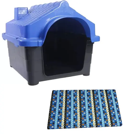 Casa Casinha Plástica Resistente Com Colchonete Para Cachorro Cães Rino Pet N°4 Porte Médio Mec Pet.