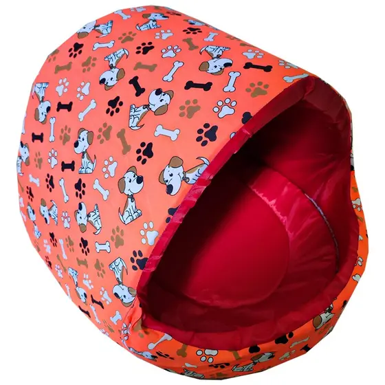 Caminha Para Cachorro e Gatos Iglu Nylon Laranja Diversos Tamanhos Pós Cirurgia