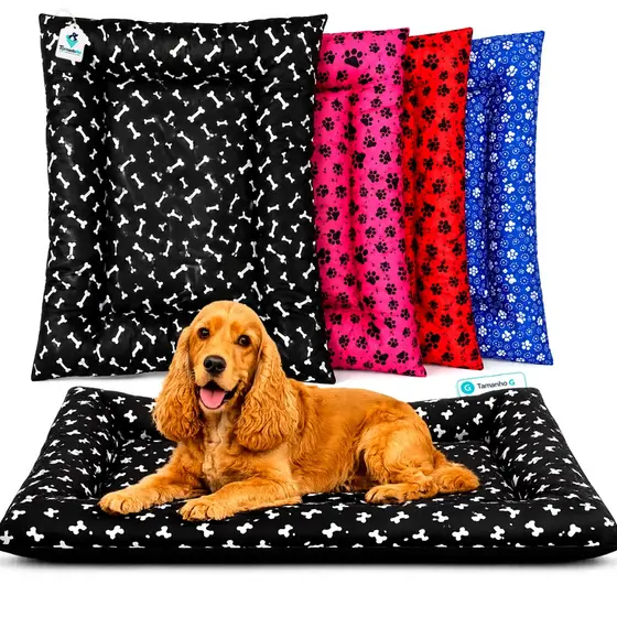 Cama Colchonete Pet 90cm X 70cm Grande G para Cachorro Gato Confortável Lavável C/ Zíper Macia Resistente