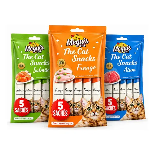 Sachê Churu Petisco Cremoso Para Gatos Meguis Pet 5 , 10 ou 15 Unidade