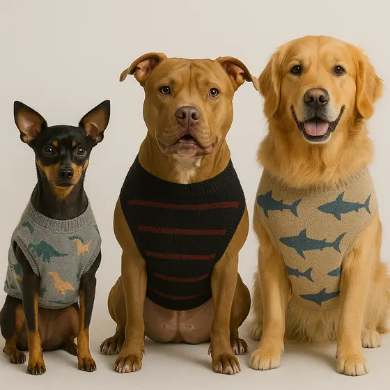 Roupa Tricot para Cães Inverno Quente e Confortável Estilo Moderno Cores Sortidas Vários Tamanhos Pet Pequeno a Grande