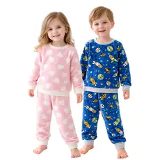 Pijama infantil Soft Fleece Inverno Quentinho Menina e Menino do Tamanho 2 Ao 12