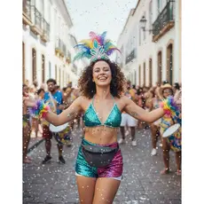 Pochete Feminina Preta de Brilho Glitter Ajustável Carnaval Festival Shows Porta Celular Dinheiro &  Documentos p/ Festa