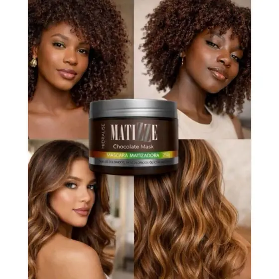 Máscara Tonalizante Avelã Chocolate Matizadora 100% Natural MATIZZE HIDRALISE Sem Amônia 250g