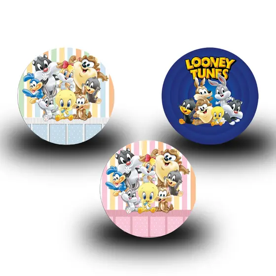 Painel Redondo 150cm Turminha do Coelho Baby Tunes - Capa Festa Kids