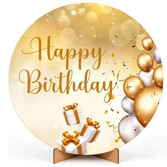 Capa Painel Festa Happy Birthday Cenário Encantador Aniversário 50x50cm