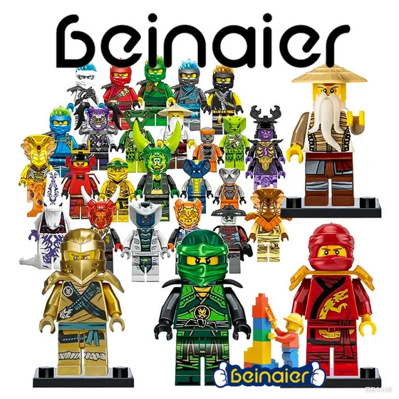 Mini bonecos, brinquedos de blocos de construção Ninja, presentes de aniversário