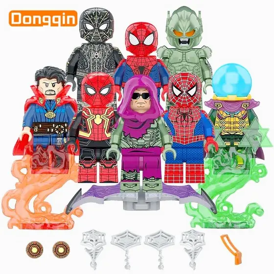Homem-aranha vingadores demônio verde super-herói Mini bloco de construção boneca brinquedo presente