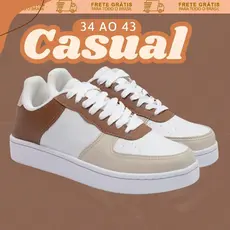 Tênis PROMOÇÃO Várias Cores Casual Feminino Branco 34 ao 43 Barato e Confortável - Envio Rápido