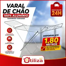 Varal de Chão p/roupas 100% Alumínio Dobrável Reforçado Grande com Abas Antiferrugem