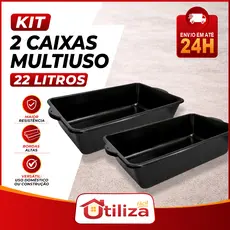 KIT 2 Caixas de Massa 22 LITROS MULTIUSO  Construção Resistente Caçamba Concreto Massa Areia Gatos