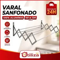 Varal de Roupa Retrátil Parede Sanfonado 100% Alumínio Vários Tamanhos de 40 a 120cm