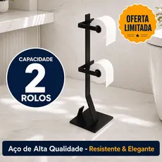Suporte Banheiro Porta Papel Higiênico De Chão 2 Rolos em Aço Resistente