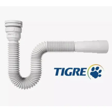Sifão Sanfonado Tubo Flexivel Multiuso Branco Lavatório Tanque Pia 66cm Tigre