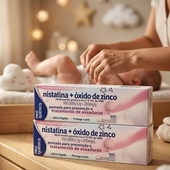 Kit C/2 Creme pomada para assadura com óxido de zinco bebê criança adulto idoso pele  60g