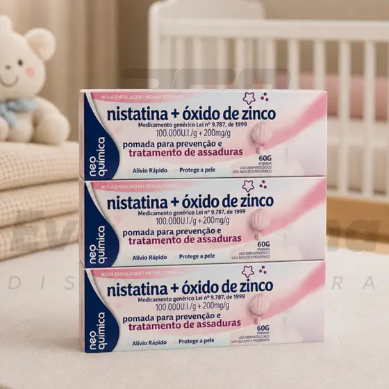 Pomada para assadura com óxido de zinco bebê criança adulto idoso