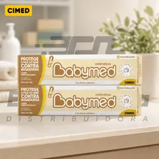 Kit C/2 Creme pomada para assadura Babymed Amêndoas hidratação vitamina E e A Bebê criança Cimed 45g