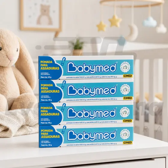 Kit C/4 Creme pomada para assadura bebê criança Babymed Azul Cimed 45g