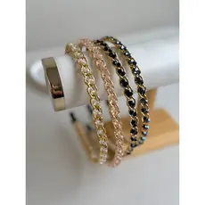 Tiara Feminina Brilhante com Pedraria Brilho Cristal Arco Delicada Elegante Moda Tendência Verão