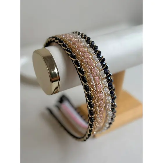 Tiara Feminina com Cristais Pedraria Brilhante Delicada Moda Tendência com Brilho Elegante Arco