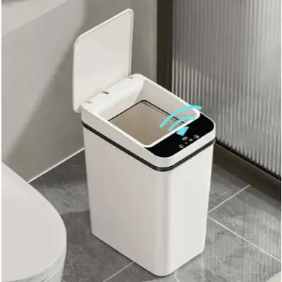 Lixeira 12l Inteligente Automática Com Sensor Para Banheiro Branco de Pilha DIGITAL