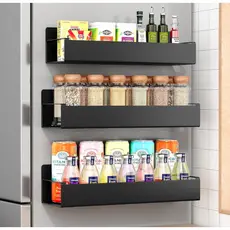 2x Rack Prateleira Organizador Magnético Cozinha Geladeira Máquina de Lavar Temperos