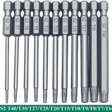 kit 11 chaves bits torx 100mm Compatíveis com parafusadeiras, chaves manuais e elétricas