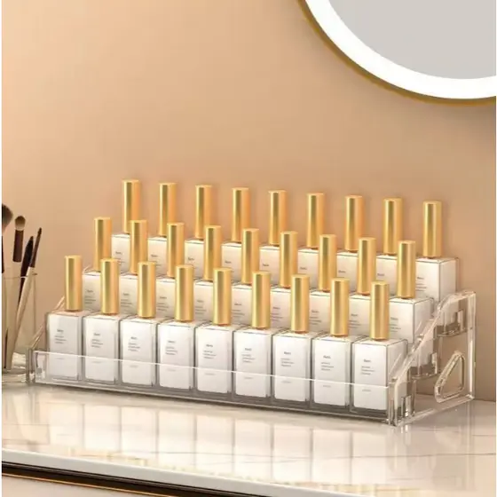 Caixa Acrílica Porta Organizadora com 5 Prateleiras esmalte em cosméticos Expositor de Esmaltes Acrílico Transparente