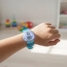 Relógio De moda infantil para Criança modelo Frozen Azul Com Luz Led e musical