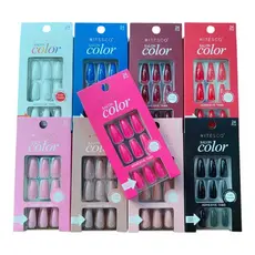 kit de Unhas Postiças Autoadesivas Bailarina Cartela 24 Unhas nitesco color alto brilho manicure