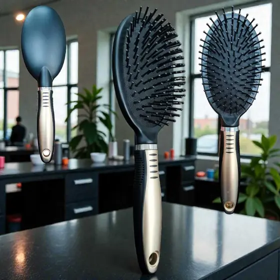 Escova De Cabelo pente Raquete Almofadada profissional cerdas macias de silicone ESCOVA DE CABELEREIROS