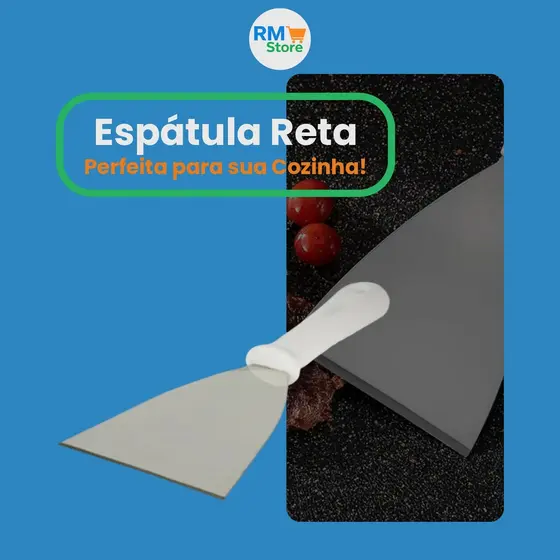 Espátula Reta em Aço Inox Profissional – Perfeita para Chapa, Lanches, Cozinha e Chapeiro!