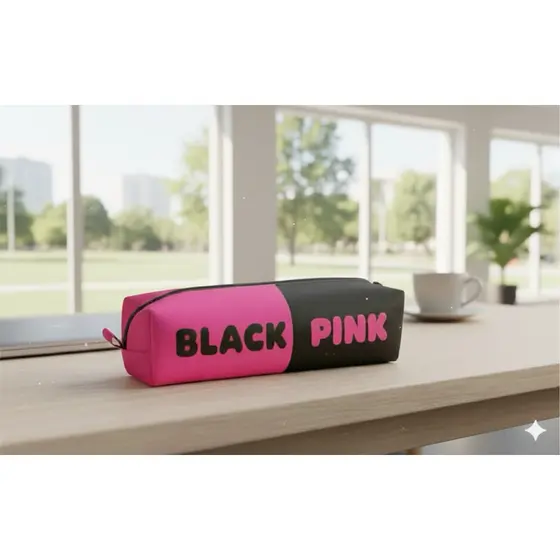 Estojo Black Pink cores vivas alta resistência 20x6cm