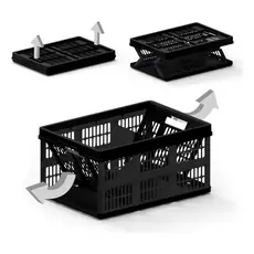 Kit com 2 Caixas Dobrável Organizadora Desmontável 45 Litros Preta