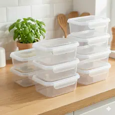 Kit 10 Marmita Potes 800ml com Travas Laterais BPA FREE - Alimentos organizadores de Refrigerador