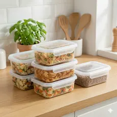 Kit 6 Marmita Potes 800ml com Travas Laterais BPA FREE - Alimentos organizadores de congelador