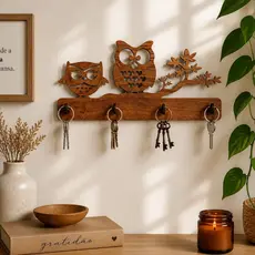 Porta Chaves Decorativo Charme Organização E PersonalidadeEm Madeira