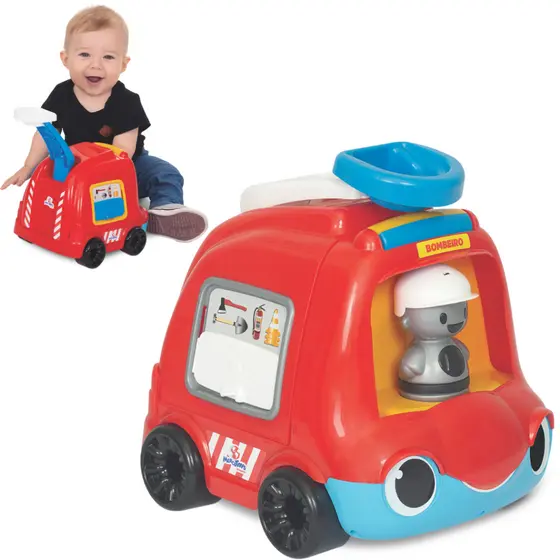 Brinquedo Menino Bebe Caminhão Bombeiro Truckids Coleção Educativo Didático Infantil +12m Menino