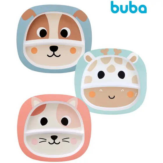 Pratinho Infantil Bebe Buba Zoo Novidade Prato