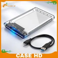 Case Hd Externo 2.5 transparente Compativel Ps4 Xbox One Pc 6gbps Notebook Usb 3.0  - NUVEM