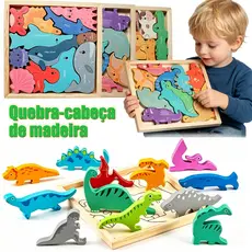 Quebra cabeça de Madeira, 3D Montessori,Brinquedo educativo sensorial de MDF para bebês,tabuleiro de quebra-cabeça