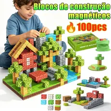 100pcs Conjunto de blocos de construção magnéticos, jogo de construção, brinquedo educativo para crianças
