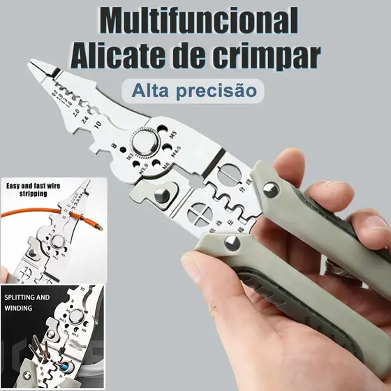 Alicate Multifuncional Universal 28 em 1 Profissional Eletricistas Descascador Crimpador Cortador,Alicate de crimpagem