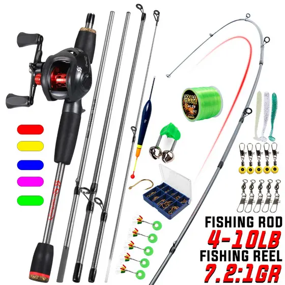 Conjunto De Pesca Sougayilang 5 Seções Com Cinco Cores Para Escolher Adequado Em Água Salgada/Doce