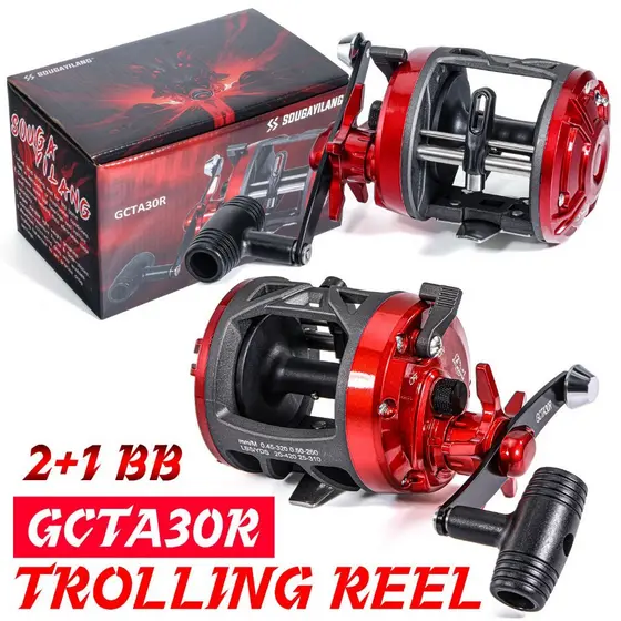 Sougayilang Trolling Premium Carretel De Pesca Mão Direita 2 + 1BB 4.1 : 1
