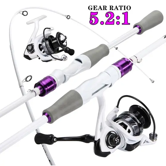 Conjunto De Carretel De Vara De Pesca De Carbono Sougayilang Com Relação De Engrenagem 5.2 : 1 Giratório