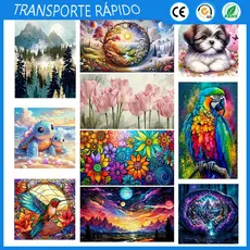 Pintura com diamantes 5D quadrados pintura com pontos de diamantes arte feita à mão DIY decoração para casa