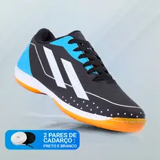 Chuteira de Futsal Unissex Preta Futebol Quadra Salão e Campo com Solado Costurado e Envio Rápido
